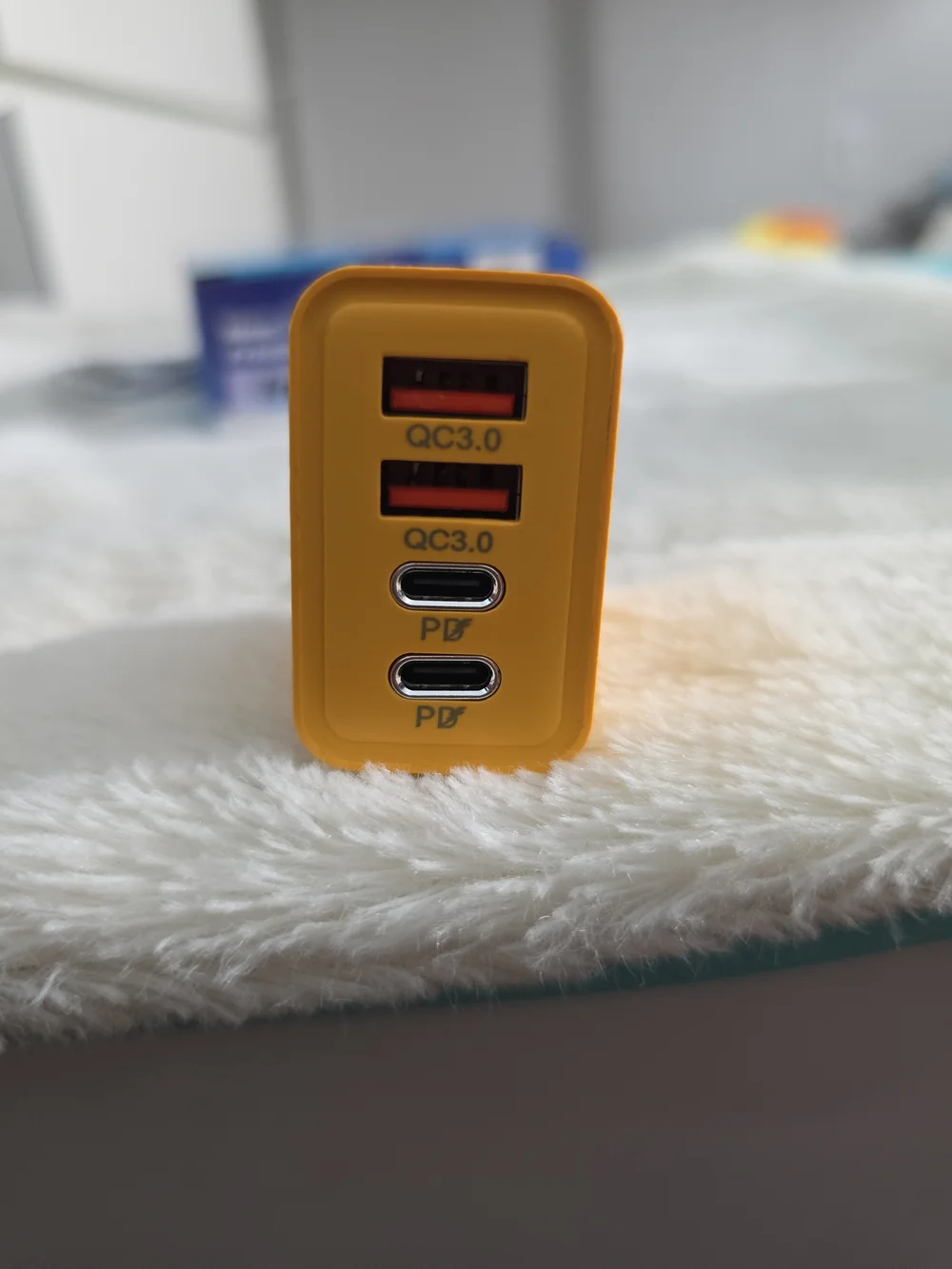 120W Super-Fast Yellow USB Wall Charger with Triple Ports